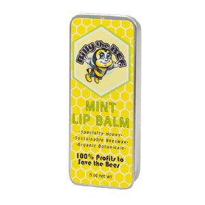 Mint Lip Balm in closed container from Billy the Bee Brand